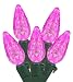 Set of 70 LED Hot Barbie Pink C6 Christmas Lights - Green Wire Set of 70 LED Hot Barbie Pink C6 Christmas Lights - Green Wire