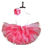 RED AND WHITE Girls Toddler Baby Tutu - 10 Length SIZE 0-24M/2T