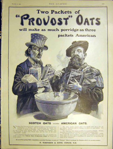 Advert Provost Oats Poridge Scotch American Print 1901