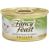 Fancy Feast Wet Cat Food, Grilled, Salmon Feast in Gravy, 3-Ounce Can, Pack of 24