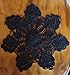 PaperLanternStore.com 11.5 Inch Bloom Shaped Handmade Cotton Crochet Doilies - Black (2 PACK)