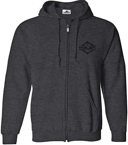 Koloa Surf(tm) Diamond Thruster Logo Full Zipper Hoodie-Hooded Sweatshirt-DarkHeath/b-M