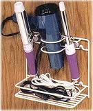 Hair Dryer Organizer and Curling Iron Holder (White) (8.125 L x 10.25 W x 4.5 H)