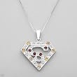 Necklace With 1.50ctw Precious Stones - Genuine Citrines and Garnets Beautifully Crafted in 925 Sterling silver. Total item weight 10.0g Length 16in