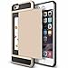 iPhone 6s Plus Case, Anuck Shockproof iPhone 6s Plus Wallet Case [Card Pocket] Anti-Scratch Protective Shell Rubber Bumper Case with Slide Card Holder Slot for Apple iPhone 6 Plus 6s Plus - Gold