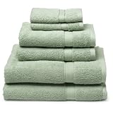 Pike Street 725-Gram 100-Percent Egyptian Cotton 6-Piece Towel Set, Pale Green