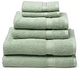 Pike Street 100% Egyptian Cotton 725-Gram 6-Piece Towel Set, Pale Green