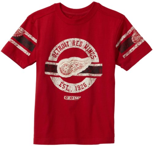 NHL Youth Detroit Red Wings Circle Graphic W/ Sleeve Hit S/S Vintage Tee - R58Nu8Ee (Antique Red, X-Large)