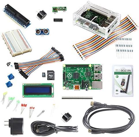 The Ultimate Raspberry Pi Kit (Latest Version Raspberry Pi 2 (1GB) + WiFi, GPIO Cable and Breakout, Preloaded 8GB SD Card, Clear Case, Power Supply, HDMI, and Micro USB Cables, along with over 100 more Items!)