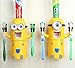 Despicable me Auto Automatic Toothpaste Dispenser + 2 Toothbrush Holder Set Wall Mount Stand for Lover(single Eye)