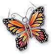 Amia 8258 Monarch Butterfly Suncatcher, Hand-painted Glass, 5-1/4-Inch W by 5-Inch L