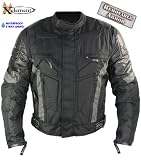 Xelement Extreme Vega Black and Gray Cordura Armored Jacket with Breathable 3 Way Lining