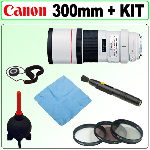Canon EF 300mm f/4L IS USM Telephoto Lens + Accessory Kit