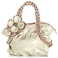 CANDICE Flower Soft Leatherette Metallic Weaved Double Handle Shoulder Bag Satchel Hobo Purse Handbag