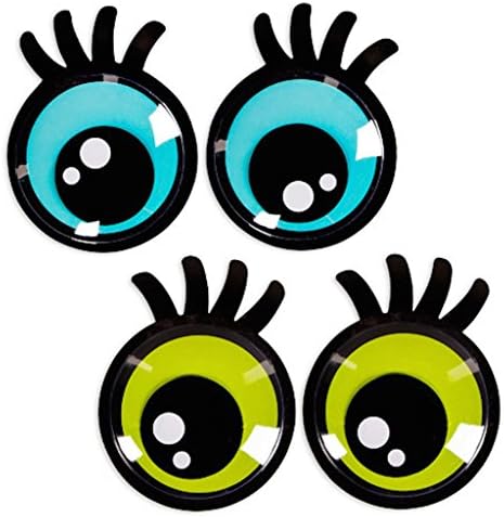 6" Sticky Back Eyes with Lashes MovableNeon Blue Eyes With Lash