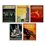 (17x22) Lot of 5 Serenity Movie Blue Sun Travel Posters Prints