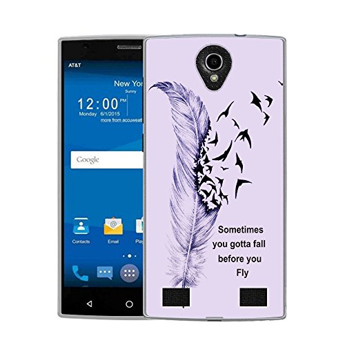 Zmax 2 Case, ZTE Zmax 2 Case, Harryshell(TM) Feather Pattern Slim Tpu Gel Flexible Silicone Soft Case Cover Skin Protective for ZTE Zmax 2 Z958