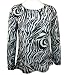 AZI Jeans - Forwear New York Fashion Apparel Scoop Neck, Herringbone Zebra Print, Lon...