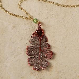 Necklace - Oak Leaf Iridescent - Made with Real Leaf!