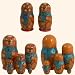 Russian doll - Teddy Bear with blue scarf