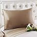 OOSILK Mulberry Silk Pillowcase with Hidden Zipper, Cotton Underside,Queen(20in x 30in),Taupe,1pc
