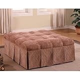 IMAGE OF Ottoman with Tufted Accents in Floral Pattern Fabric