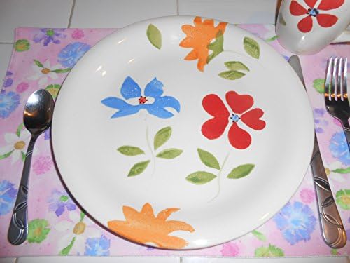 Rose Quartz and Serenity Floral 4pc Placemat Set