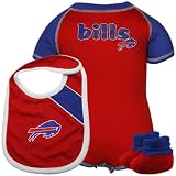 Buffalo Bills Infant Red-Royal Blue Creeper, Bib & Bootie Set (18 Months)