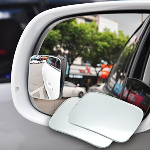 (Pack of 2) Rimless Glass Material Specular Round Automotive Blind Spot Mirrors Sector Convex Stick- On Rear View and Rear Glass Mirrors (Rectangle NO.1)