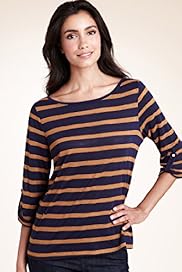 Slash Neck Jacquard Striped Top