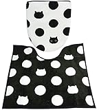 アラモード トイレ2点セット 洗浄暖房用 クロネコドット柄