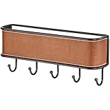 InterDesign Laredo Wall Mount Mail and Key Holder Organizer for Kitchen, Hallway, Entryway - Brown/Bronze