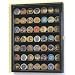 Military Challenge Coin Display Case Cabinet Holder Wall Rack w/ UV Protection -Black