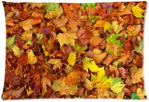 Custom It leaves maple autumn color carpet Rectangular Decorative Cotton polyester Pillow Case Cushion Cover 20x30 inch(one side)