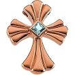 14K Rose Gold Aquamarine Cross Pendant