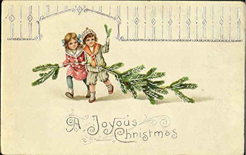 A Joyous Christmas Children Original Vintage Postcard
