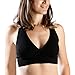 Soft French Terry Nursing Sleep Bra for Maternity / Breastfeeding (X-Large, 2 Pack, Black/Nude)