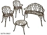 Cast Iron Settee Laurel Gunmetal W/gold