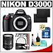 Nikon D3000 Digital SLR Camera Body (Outfit Box) with Nikon 18-200mm VR II DX Lens + 16GB Card + Two (2) EN-EL9a Batteries + UV Filter + Cleaning Kit