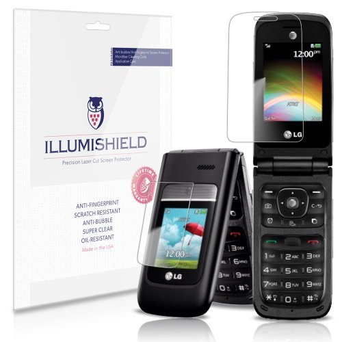iLLumiShield - LG A380 Screen Protector Japanese Ultra Clear HD Film with Anti-Bubble and Anti-Fingerprint - High Quality (Invisible) LCD Shield - Lifetime Replacement Warranty - [3-Pack] OEM / Retail Packaging
