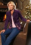 Embroidered Velvet Jacket (DEEP PURPLE,12)