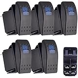 E Support Car Marine Blue LED Toggle Switch Dash 4pin Pack of 5