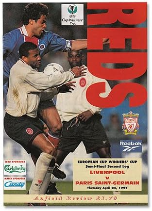 Liverpool vs PSG UEFA Cup Winners Cup Semi-Final 2nd Leg Program - April 24, 1997 - One Size