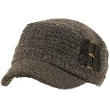 51gJZycbX0L. SL160  Woven buckle Thick Cadet Military Castro Hat Cap Gray