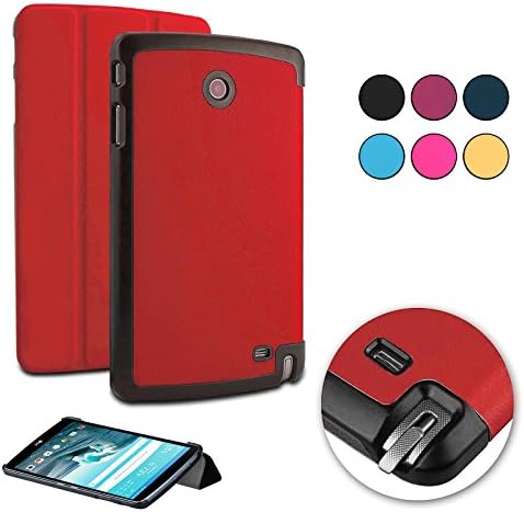 NiceTek LG G Pad F 8.0 / G Pad II 8.0 Case, Ultra Slim Tri-Fold Stand Case Cover for LG G Pad F 8.0 (AT&amp;T V495 / T-Mobile V496 / US Cellular UK495) &amp; (G Pad 2 8.0 V498) 8-Inch Tablet, Red