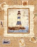 Ship To Shore IV by Lisa Ven Vertloh. CANVAS with 3/4 inch bars. 8.00 inches width by 10.00 inches height. Highest Quality Art Poster Print