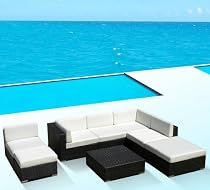 Big Sale Outdoor Patio Furniture Genuine Mango Home Wicker 8-Piece All Weather Gorgeous Couch Modular Lounge Sofa Sectional Deep Seating PE Resin Set