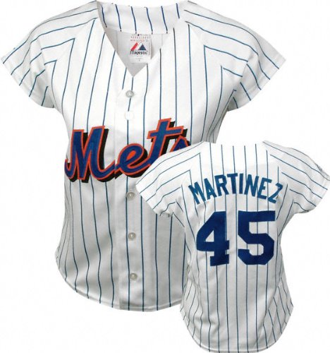 Pedro Martinez Majestic Replica New York Mets Women's Jersey