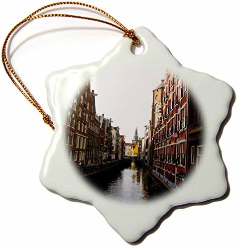 Edmond Hogge Jr Canals in Amsterdam Snowflake Porcelain Ornament, 3-Inch