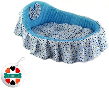 Super Soft Pet Dog Cat Carrier Cat Sleeping Bag Warm Indoor House Kennel Cat Bed Princess Pet Cave Bed for Small Dogs Cats (Blue, Large)